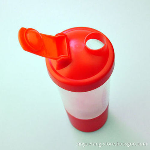 500mL high-quality shaker protein shaker cup with plastic mixer ball, any color